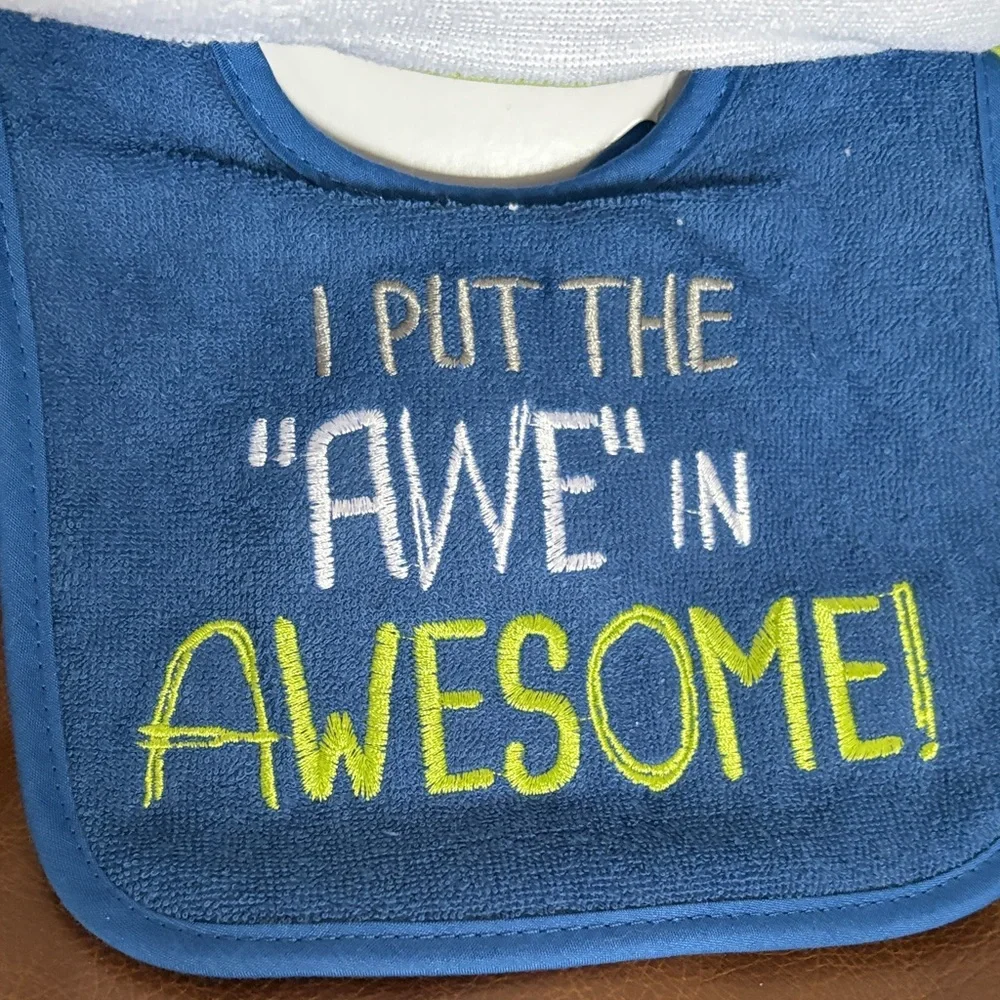 Parents Choice 4 pack Infant Bibs - Green and Blue